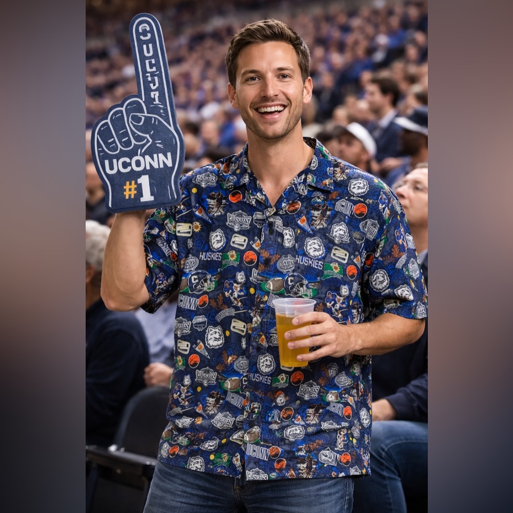 Vintage UConn Men’s Button-Down Shirt